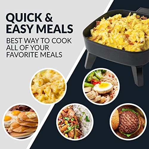 Craft 7-Inch Electric Non-Stick Skillet, Adjustable Temperature Control, Cool-Touch Handle With Tempered Glass Lid, Perfect For Healthy Keto & Low-Carb Diets, Rice Bowls, & Eggs 6 Craft 7-Inch Electric Non-Stick Skillet, Adjustable Temperature Control, Cool-Touch Handle With Tempered Glass Lid, Perfect For Healthy Keto & Low-Carb Diets, Rice Bowls, & Eggs - Image 4