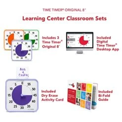 Ime Timer 8 Inch Learning Center Classroom Set — 60 Minute Visual Timer For Kids With Dry Erase Activity Cards For Kids Classroom, Learning Centers And Teachers Desk Clock, Secondary (3-Pack) -KitchenAid Shop 51Dlb2a5SsL