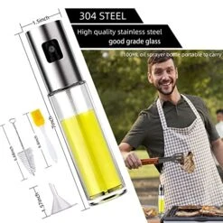 4 In 1 Oil Sprayer For Cooking Air Fryer Mister 100ml Food Grade Olive Vegetable Oil Vinegar Pump Dispenser Spray Versatile Glass Bottle Spritzer For Kitchen Baking Salad Grilling BBQ -KitchenAid Shop 51DmAyDDcKL