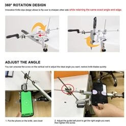 RUIXIN PRO RX-009 Professional Knife Sharpener System With 10 Whetstones, 360° Rotation Flip Design, Fixed Angle Stainless Steel Kitchen Chef Knife Sharpening Kit Fine Grinding Polishing Tool -KitchenAid Shop 51DoBwNuqYL