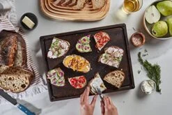 , Made In USA, Large Thick End Grain Walnut Wood Cutting Board With Non-Slip Feet, Juice Groove, Sorting Compartments For Kitchen 17x13x1.5 In (Gift Box Included) -KitchenAid Shop 51Drrbo1I3L