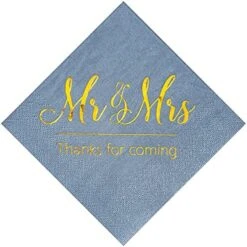 Wedding Napkins Mr And Mrs Gold Cocktail Beverage Dessert Napkins For Wedding Shower Engagement Party Decorations, Wedding Cake Table Decor Supplies. 100 Pcs, 3-Ply -KitchenAid Shop 51DwSyWmNDS. AC