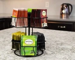  Tea Bag Spinning Carousel – 6 Compartments, Up To 60 Tea Bags Storage, Spins 360-Degrees, Lazy Susan Platform, Modern Black Design, Home Or Office Kitchen Counter Organizer -KitchenAid Shop 51E4SRi2scS
