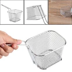 Fryer Basket For Chip 8 Pcs Stainless Steel Square Fries Basket For Fried Food, Chip Frying Serving Basket For Chips, Shrimps, Onion Rings, Kitchen Restaurant Cooking Tools -KitchenAid Shop 51E5UBbFHuL