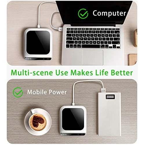 JEQ Coffee Mug Warmer, Electric Coffee Cup Warmer, 3 Temperature Setting Coffee Warmer For Desk Auto Shut Off, Smart Heated Coffee Mug For Beverage, Milk, Tea And Hot Chocolate (No Cup) 5 JEQ Coffee Mug Warmer, Electric Coffee Cup Warmer, 3 Temperature Setting Coffee Warmer For Desk Auto Shut Off, Smart Heated Coffee Mug For Beverage, Milk, Tea And Hot Chocolate (No Cup) - Image 3