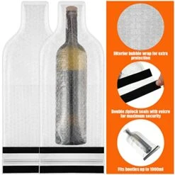 12 Packs Reusable Wine Bags For Travel Liquor Wine Bottle Protector Wine Packing For Travel Leak Proof Wine Shipping Sleeves For Car Airplane Cruise Luggage Suitcase Glass Protection -KitchenAid Shop 51EJVBch7YL