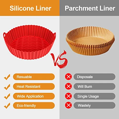 2 Pack Air Fryer Silicone Liners-7.5inch Round Reusable Air Fryer Silicone Basket Liners, Heat Resistant Air Fryer Pot Inserts, Dishwasher Safe, Fits 3 To 5 Qt For Air Fryer Oven Accessories 7 2 Pack Air Fryer Silicone Liners-7.5inch Round Reusable Air Fryer Silicone Basket Liners, Heat Resistant Air Fryer Pot Inserts, Dishwasher Safe, Fits 3 To 5 Qt For Air Fryer Oven Accessories - Image 6