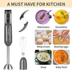 Immersion Hand Blender, 3 In 1, 300 Watts 2 Speeds Multi-purpose With Whisk,Mixing Beaker,Food Chopper Grinder Attachments -KitchenAid Shop 51EOuJsCMeL