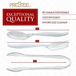 15 Piece Transparent Plastic Serving Utensils Set - Includes 10" Spoons, Tongs, Forks - Disposable Serving Trays And Platters For Kitchen Dining, Buffet Cutlery Sets, Trays For Serving Food (15pk) -KitchenAid Shop 51ERUE0Ys8L