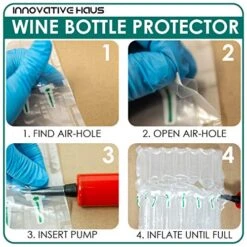 Nnovative Haus Pack Of 25 Wine Bottle Protector Bag With Free Pump. Inflatable Air Columns Cushioning Safe Transportation Of Glass Bottles While Traveling On Airplane. Premium Packaging Materials -KitchenAid Shop 51ETPWEHX8L