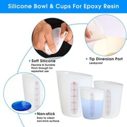 Silicone Measuring Cups Flexible Measure Cups For Epoxy Resin Butter, Chocolate Mixing Plaster Stir Squeeze Pour Baking Cup BPA Free 500 ML + 250 ML (2 PCS) -KitchenAid Shop 51EUGyPodzL