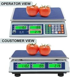 Allprettyall Digital Commercial Price Scale 66lb/30kg With Dual LCD Display Stainless Steel Platform Rechargeable Battery Electronic Price Computing Scale For Food Meat Fruit Produce -KitchenAid Shop 51EUbksVPRL
