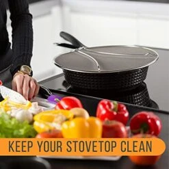 13", 11.5", 9.5" Stainless Steel Fine Mesh Splatter Screen With Resting Feet Set, Black Handles -KitchenAid Shop 51EYwPCcyEL