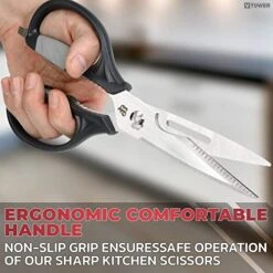 Kitchen Scissors Come-apart Kitchen Shears Heavy-duty Cooking Scissors Multipurpose For Cutting Chicken Meat Poultry Vegetables Herbs Turkey Spatchcock -KitchenAid Shop 51Eg6q2X6yL