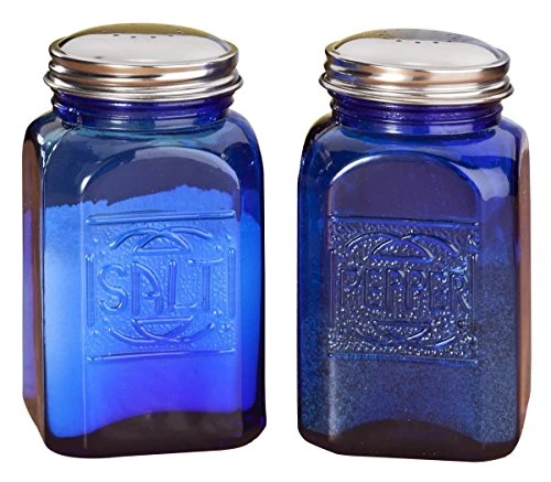 Cobalt Blue Depression Style Glass Salt & Pepper Shakers 3 Cobalt Blue Depression Style Glass Salt & Pepper Shakers