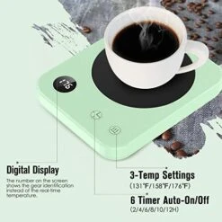 Coffee Warmer For Desk With 3-Temp Settings, Beverage Mug Warmer With Auto On/Off, Coffee Mug Warmer With Auto-Off Timer, Electric Coffee Cup Warmer With Led Digital Display, Warm Gift For Your Love