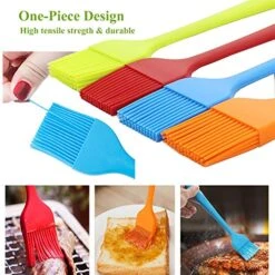 Grill Basting Brush Silicone Pastry Baking Brush BBQ Sauce Marinade Meat Glazing Oil Brush Heat Resistant, Kitchen Cooking Baste Pastries Cakes Desserts, Dishwasher Safe 4Pack -KitchenAid Shop 51EkAkWQaPL