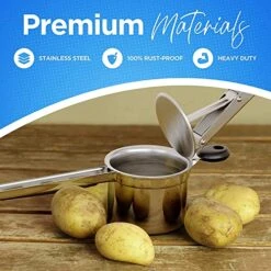 Large 15oz Potato Ricer, Heavy Duty Stainless Steel Potato Masher And Ricer Kitchen Tool, Press And Mash Kitchen Gadget For Perfect Mashed Potatoes - Everytime -KitchenAid Shop 51ElpdO5kVL