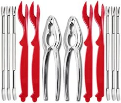 Ajmyonsp 12Pcs Crab Crackers And Tools/Lobster Nut Crackers And Picks - 6 Crab Leg Forks 4 Lobster Shellers, 2 Stainless Steel Seafood Crackers & Storage Bag 20 Ajmyonsp 12Pcs Crab Crackers And Tools/Lobster Nut Crackers And Picks - 6 Crab Leg Forks 4 Lobster Shellers, 2 Stainless Steel Seafood Crackers & Storage Bag -KitchenAid Shop 51Ey2P57ytL. AC