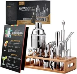Mixology Bartender Kit With Bamboo Stand And Japanese Jigger | 25-Piece Bar Set Profesional Stainless Steel Bar Tools | Boston Cocktail Shaker Set | Recipe Menu | Barware Present 15 Mixology Bartender Kit With Bamboo Stand And Japanese Jigger | 25-Piece Bar Set Profesional Stainless Steel Bar Tools | Boston Cocktail Shaker Set | Recipe Menu | Barware Present -KitchenAid Shop 51F4U897AaL. AC