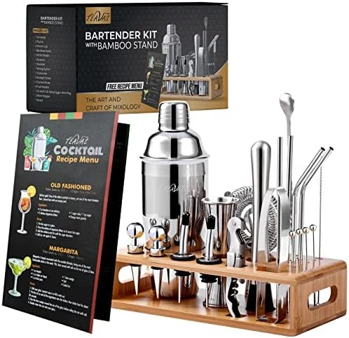 Mixology Bartender Kit With Bamboo Stand And Japanese Jigger | 25-Piece Bar Set Profesional Stainless Steel Bar Tools | Boston Cocktail Shaker Set | Recipe Menu | Barware Present 9 Mixology Bartender Kit With Bamboo Stand And Japanese Jigger | 25-Piece Bar Set Profesional Stainless Steel Bar Tools | Boston Cocktail Shaker Set | Recipe Menu | Barware Present - Image 7