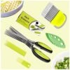 Herb Scissors Crinkle Cutter - Master Culinary Multipurpose Cutting Shears With Stainless Steel 5 Blades, Herb Stripper, Safety Cover And Cleaning Comb For Cutting (Green) -KitchenAid Shop 51F6a9o7DBL