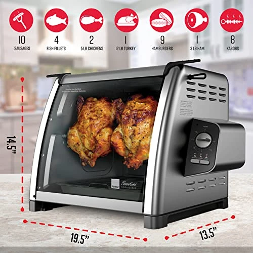 5500 Series Rotisserie Oven, Stainless Steel Countertop Rotisserie Oven, 3 Cooking Functions: Rotisserie, Sear And No Heat Rotation, 15-Pound Capacity 4 5500 Series Rotisserie Oven, Stainless Steel Countertop Rotisserie Oven, 3 Cooking Functions: Rotisserie, Sear And No Heat Rotation, 15-Pound Capacity - Image 2