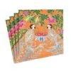 Monkeys Paper Cocktail Napkins In Orange - Two Packs Of 20