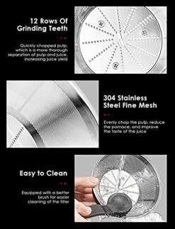 Centrifugal Juicer Easy Clean, Juicer Machines For Fruits &Vegetables, 3inch Wide Mouth Feed Chute, 304 Stainless Steel Filter, BPA Free, Brush Included -KitchenAid Shop 51F7J5YWqBL