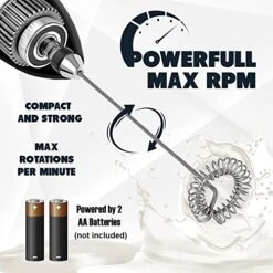 Milk Frother. Electric Mixer And Whisk For Coffee Drinks, Protein Shakes, Teas, Eggs And Sauces. Handheld Cafe Foamer And Mixer -KitchenAid Shop 51FEBf9EgVL