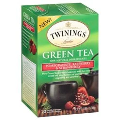 Twinings Green, Pomegranate, Raspberry, And Strawberry Bagged Tea, 20 Count (2 Pack)