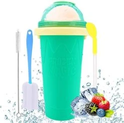 Slushy Cup - Tik Tok Magic Quick Frozen Smoothie Cup, Double Layer DIY Homemade Slushy Maker Cup, Food Grade Silicone Slushie Maker Cup With Spoon & Cleaning Brush For Kids, Birthday Gift - Blue -KitchenAid Shop 51FGnMZds4L. AC