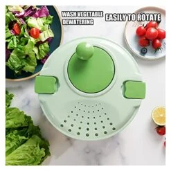KAYKAI SALAD DEHYDRATOR VEGETABLES SPINNER DRYER MANUAL SWING DEWATERING TOOL BIG CAPACITY WATER DRAINER BASKET KITCHEN TOOL -KitchenAid Shop 51FNlTOZSVL