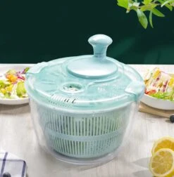 JINYUDOME Manual Salad Spinner Large 5L Capacity, Fruits And Vegetable Washer Dryer With Secure & Rotary Handle， BPA Free （blue） -KitchenAid Shop 51FVIT65DhL