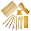 Sushi And Maki Making Kit - With Sushi Rolling Mat, Bamboo Maki Mold And Japanese Sauce Tray. Plus Chopsticks And Spreader Paddles. The Set For Sushi Lovers.