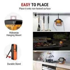 TP902 450-ft Wireless Meat Thermometer Digital With Dual Probe, Bluetooth Meat Thermometer For Cooking, Wireless Thermometer For Grilling, Smoker Accessories BBQ Thermometer For Beef Turkey 15 TP902 450-ft Wireless Meat Thermometer Digital With Dual Probe, Bluetooth Meat Thermometer For Cooking, Wireless Thermometer For Grilling, Smoker Accessories BBQ Thermometer For Beef Turkey -KitchenAid Shop 51FZxDOgVHL