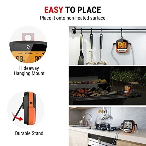 TP902 450-ft Wireless Meat Thermometer Digital With Dual Probe, Bluetooth Meat Thermometer For Cooking, Wireless Thermometer For Grilling, Smoker Accessories BBQ Thermometer For Beef Turkey 8 TP902 450-ft Wireless Meat Thermometer Digital With Dual Probe, Bluetooth Meat Thermometer For Cooking, Wireless Thermometer For Grilling, Smoker Accessories BBQ Thermometer For Beef Turkey - Image 6