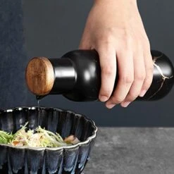 2 Pack Ceramic Oil And Vinegar Soy Sauce Maple Syrup Dispenser Bottle For Kitchen 380ml (Black) 12 2 Pack Ceramic Oil And Vinegar Soy Sauce Maple Syrup Dispenser Bottle For Kitchen 380ml (Black) -KitchenAid Shop 51FebDHWErL