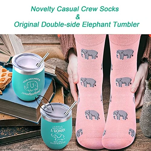 Lephant Gifts For Women, Birthday Gifts For Elephant Lovers, Elephant Gifts For Wedding Thanksgiving Christmas Mother's Day, Funny Wine Tumbler, Elephant Bracelet, Keychain, Jewelry Dish, Bag, Socks 5 Lephant Gifts For Women, Birthday Gifts For Elephant Lovers, Elephant Gifts For Wedding Thanksgiving Christmas Mother's Day, Funny Wine Tumbler, Elephant Bracelet, Keychain, Jewelry Dish, Bag, Socks - Image 3