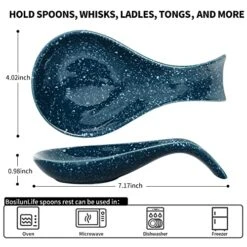 Kitchen Spoon Rest - Cooking Spoon Holder For Stove Top White Coffee Spoon Rest Ceramic Spoon Holder For Kitchen Counter, Kitchen Decor For Counter, Coffee Bar Accessories (Nave Blue) -KitchenAid Shop 51FqWCTGCdL