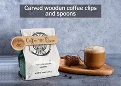 Coffee Queen Wood Coffee Scoop And Seal, Coffee Measuring Scoop, Coffee Bag Clip Suitable For Coffee Beans Or Tea, Gift For Coffee Lover (with A Cute Small Coffe Bag)