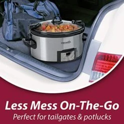 Crock-Pot 3.5 Quart Casserole Manual Slow Cooker, Charcoal & SCCPVL610-S-A 6-Quart Cook & Carry Programmable Slow Cooker With Digital Timer, Stainless Steel -KitchenAid Shop 51GCD7o9zJL