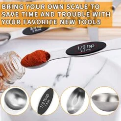 Magnetic Measuring Spoons Set, Dual Sided, Stainless Steel, Fits In Spice Jars, Black, Set Of 8 -KitchenAid Shop 51GDXWNX6rL