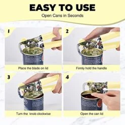 Can Opener Manual, Heavy Duty Handheld Can Opener With Stainless Steel Sharp Blade, Hand Can Opener With Ergonomic Hand Grip And Larger Turning Knob, Built In Bottle Opener(Yellow) 12 Can Opener Manual, Heavy Duty Handheld Can Opener With Stainless Steel Sharp Blade, Hand Can Opener With Ergonomic Hand Grip And Larger Turning Knob, Built In Bottle Opener(Yellow) -KitchenAid Shop 51GG8bczrAL