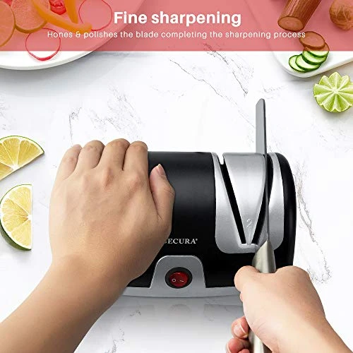 Electric Knife Sharpener, 2-Stage Kitchen Knives Sharpening System Quickly Sharpening 3 Electric Knife Sharpener, 2-Stage Kitchen Knives Sharpening System Quickly Sharpening