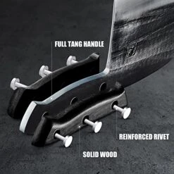 HandForged Meat Cleaver Knife Heavy Duty, 6.7 Inches Full Tang Sharp Serbian Chef Knife, High Carbon Steel Cutting Knife With Leather Sheath For Kitchen Camping BBQ 13 HandForged Meat Cleaver Knife Heavy Duty, 6.7 Inches Full Tang Sharp Serbian Chef Knife, High Carbon Steel Cutting Knife With Leather Sheath For Kitchen Camping BBQ -KitchenAid Shop 51GZ27MwUHL