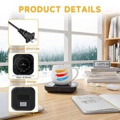 Premium Coffee Warmer, Mug Warmer For Desk, Portable Coffee Mug Warmer, Thermostatic Electric Coffee Cup Warmer With 4H Auto Shut Off (Up To 180℉/80℃) -KitchenAid Shop 51Gau7YJiQL