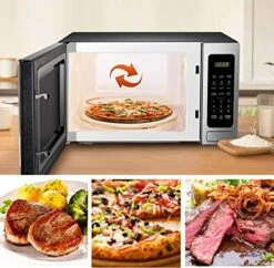 Digital Microwave Oven With Turntable Push-Button Door, Child Safety Lock, 1000W, 1.1cu.ft, Black & Stainless Steel, 1.1 Cu.ft 9 Digital Microwave Oven With Turntable Push-Button Door, Child Safety Lock, 1000W, 1.1cu.ft, Black & Stainless Steel, 1.1 Cu.ft -KitchenAid Shop 51GgvE0AciL