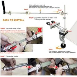 RUIXIN PRO RX-009 Professional Knife Sharpener System With 10 Whetstones, 360° Rotation Flip Design, Fixed Angle Stainless Steel Kitchen Chef Knife Sharpening Kit Fine Grinding Polishing Tool -KitchenAid Shop 51Gi1G2jXCL