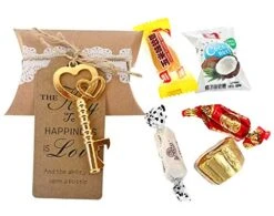 50pcs Double-heart Key Bottle Opener Wedding Party Favor Souvenir Gift With Candy Box Escort Tag And Jute Rope(Gold Tone) -KitchenAid Shop 51GjQWdryOL